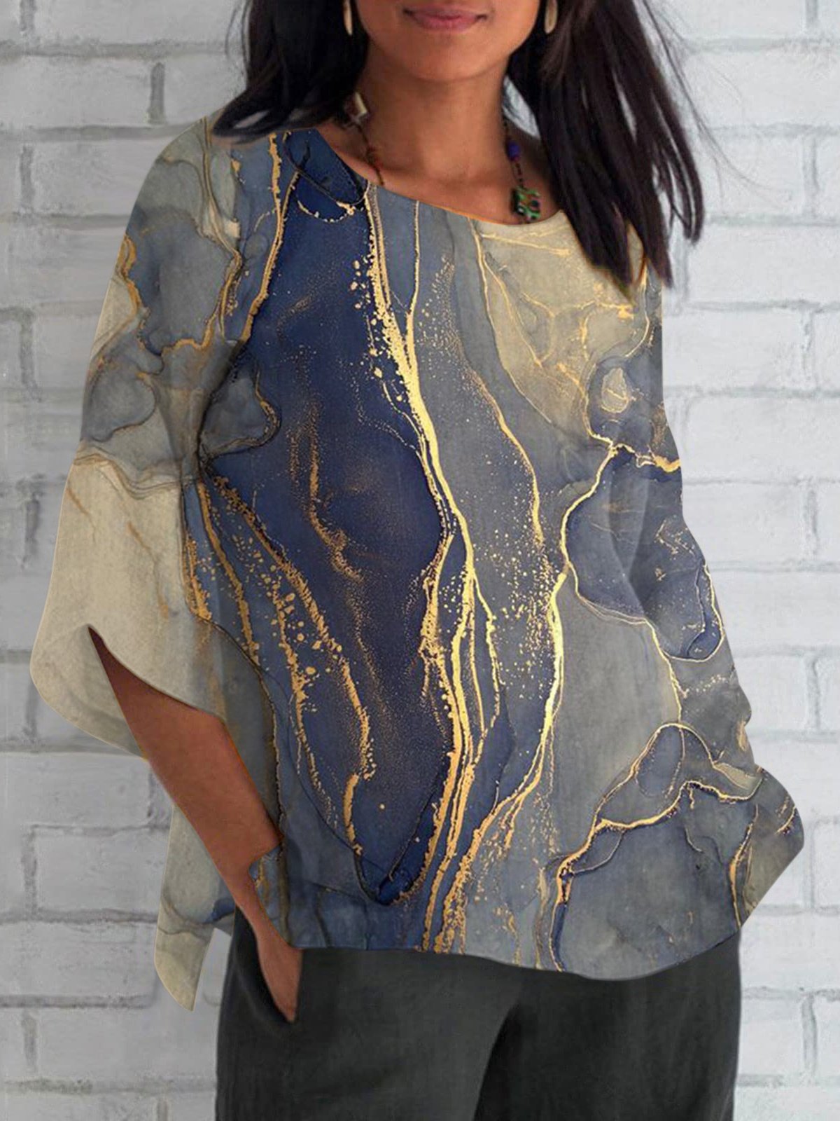 Women's Short Sleeve T-shirt Summer Plain Printing V Neck Daily Going Out Casual Top