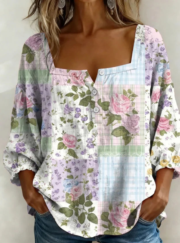 Loose Elegant Others Floral Shirt