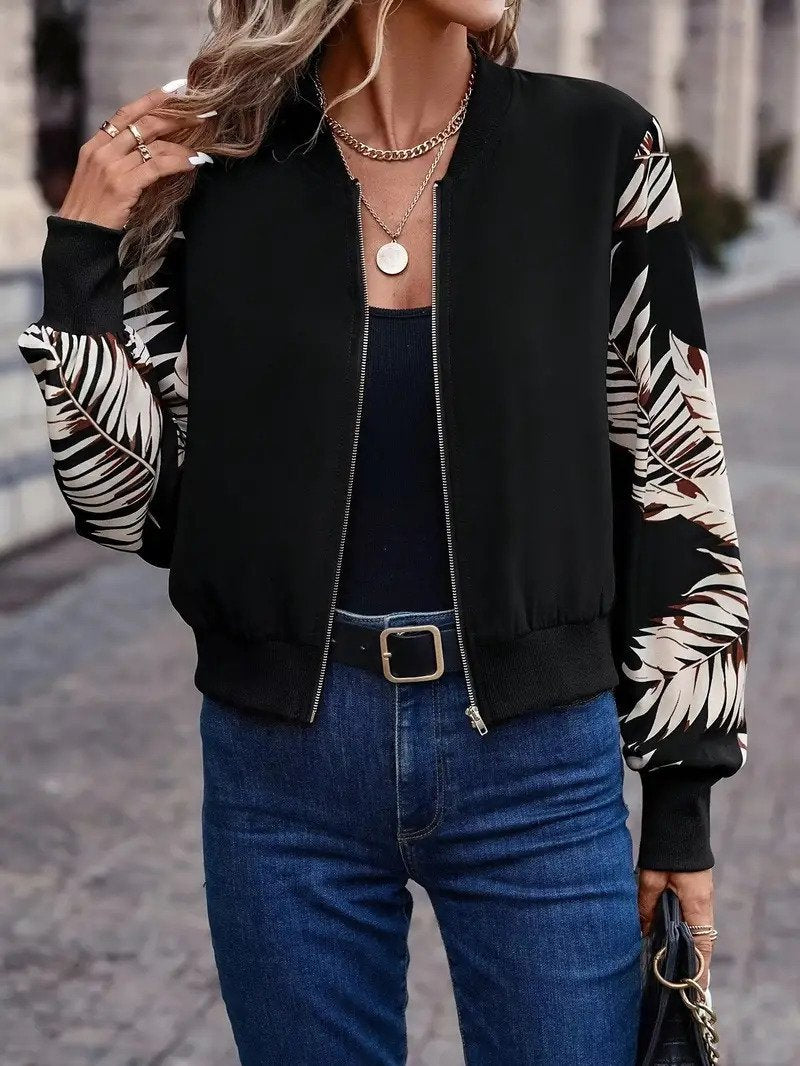 Glitter Floral Loose Casual Jacket