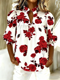 Elegant Puff Sleeve Valentine's Day Loose Shirt
