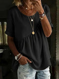 Polyester Cotton Plain Elegant Loose Shirt