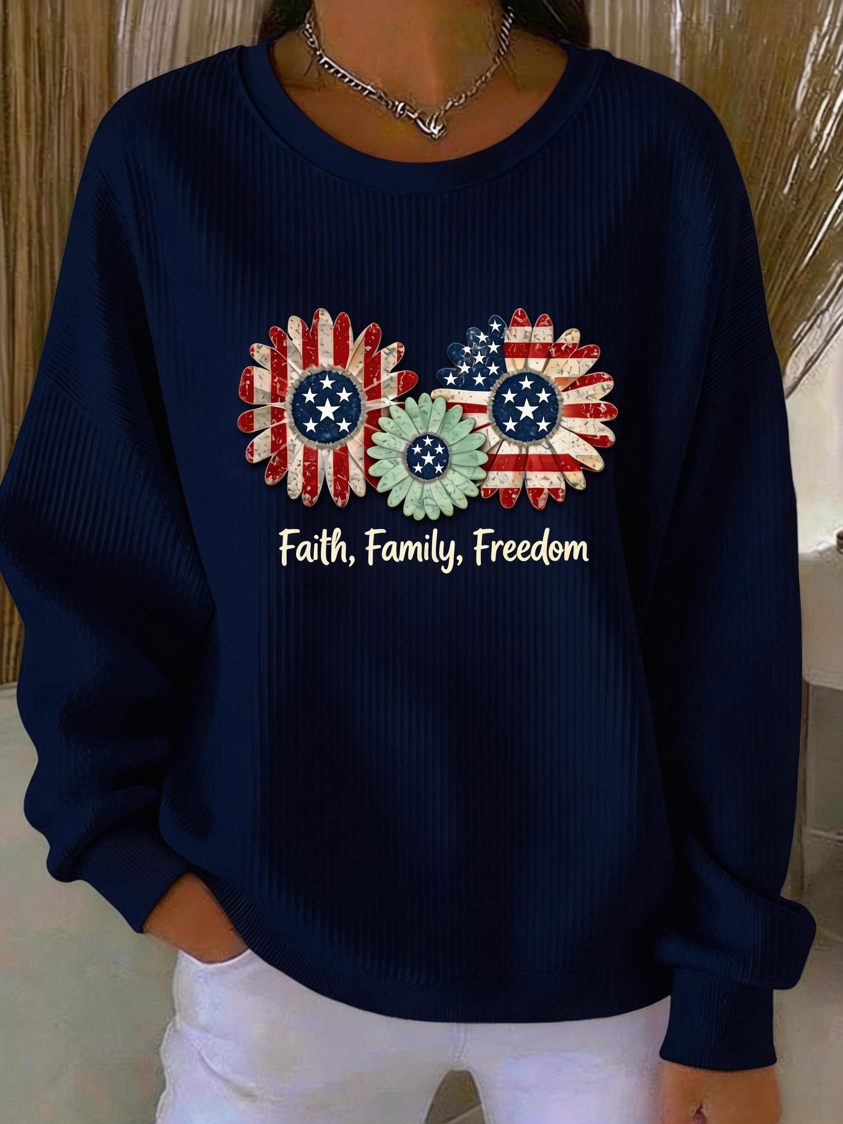 Vintage Crew Neck Floral Sweatshirt
