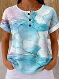 Others Gradient Pattern Casual Loose T-Shirt