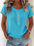 Plain Knitted Elegant Loose T-Shirt