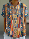 Casual Lapel Short Sleeve Printed Shirt