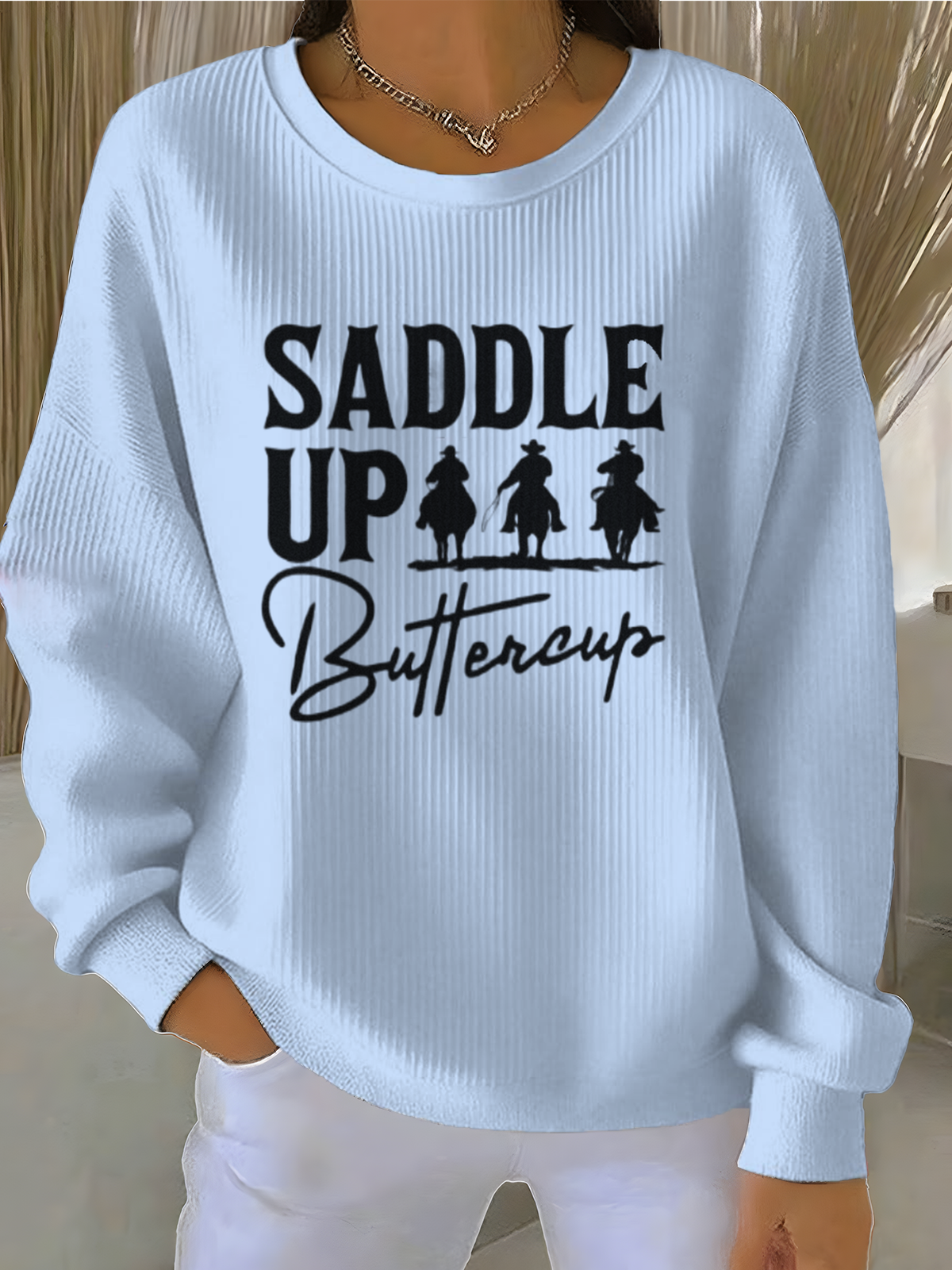 Loose Simple Letter Pattern Crew Neck Sweatshirt