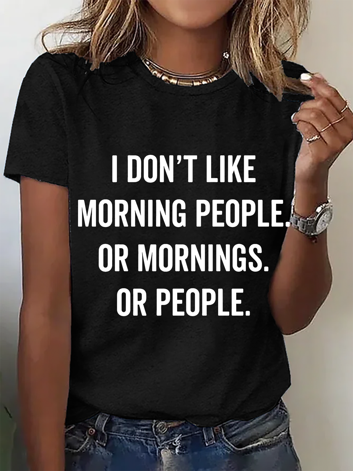 I Don't Like Morning People Or Mornings Or People Art Print Print T-Shirt