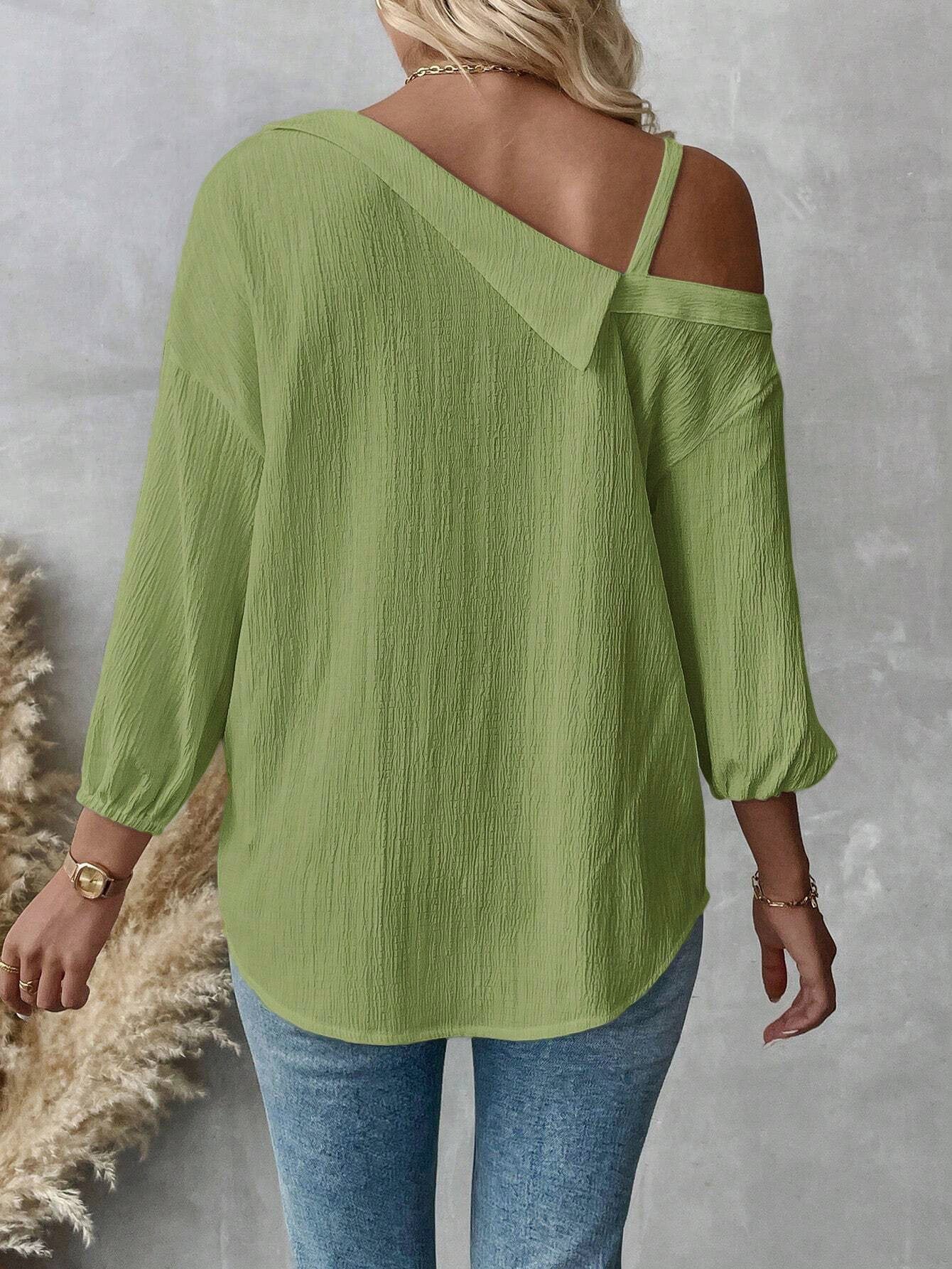 Vintage Plain Loose Linen Blend Shirt