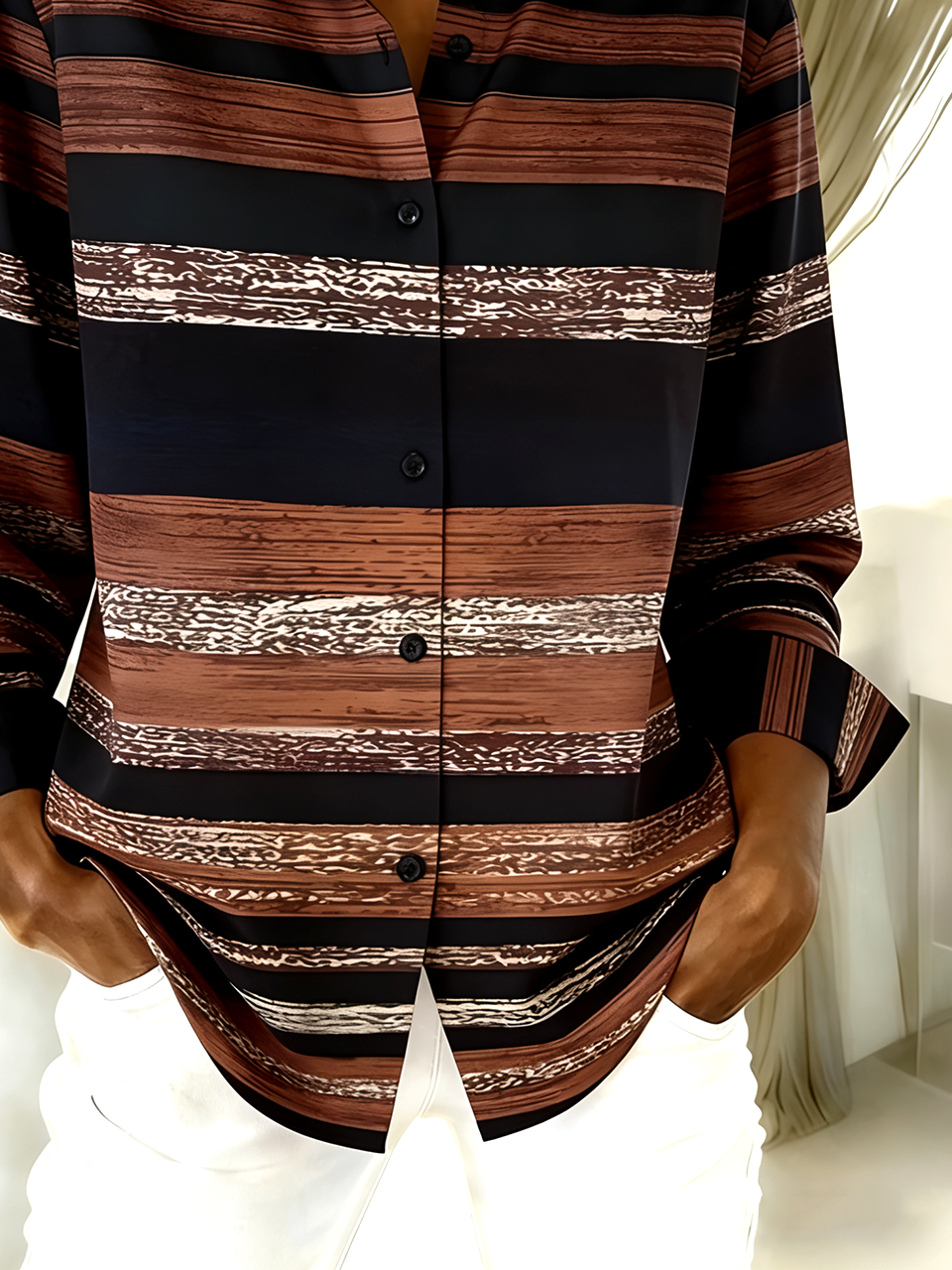 Vintage Shirt Collar Loose Shirt