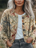 Women's Floral Print Casual Autumn Cardigan