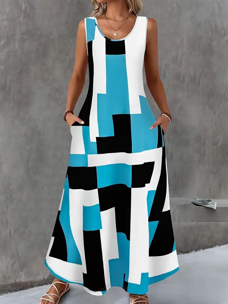 Loose Crew Neck Elegant Dress With No