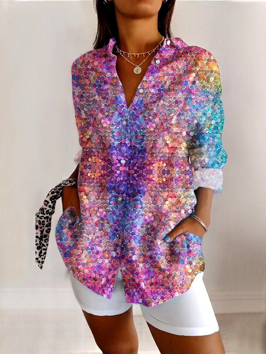 Casual Regular Fit Ombre Cotton Shirt