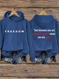 Women's freedom Print Casual Hoodie Sweatshirt
