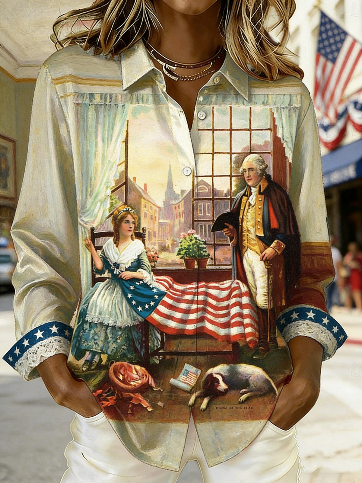 America Flag Others Casual Loose Shirt