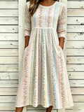 Women's Half Sleeve Summer As Picture Floral Printing Crew Neck Daily Going Out Casual Maxi H-Line Dress