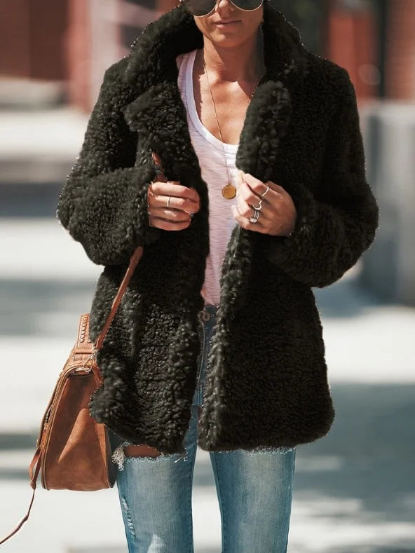 Shawl Collar Plain Urban Split Joint Jacket