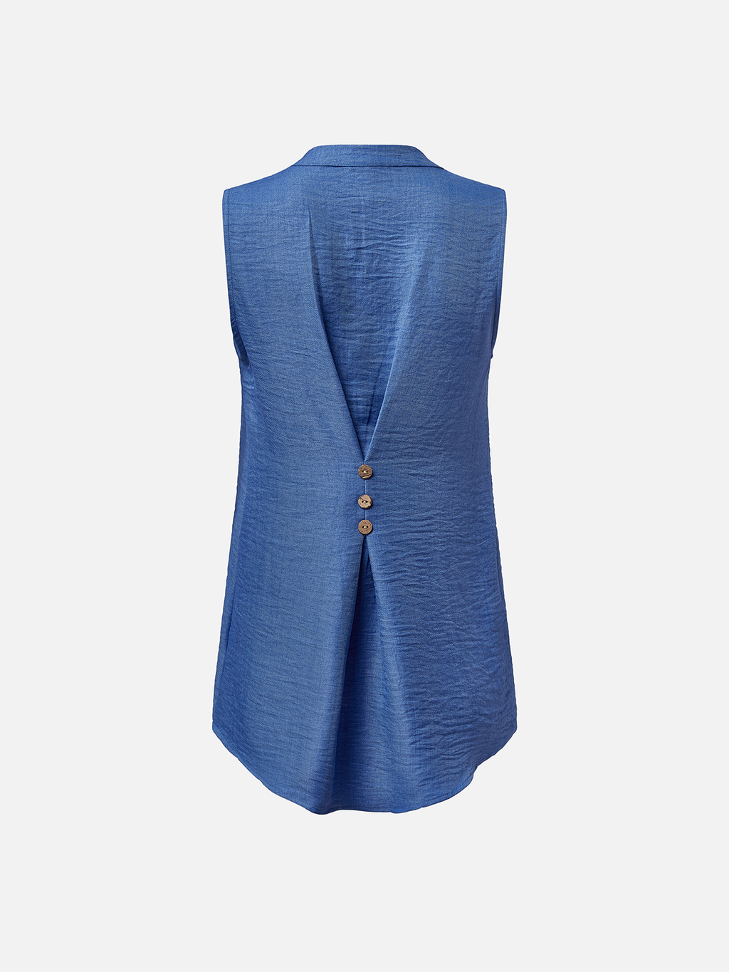 Buttoned Simple Sleeveless Regular Cotton and linen Shirts