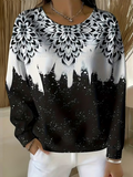 Loose Abstract Casual Printing Sweatshirt