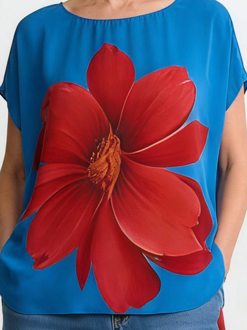 3D Printing Crew Neck Loose Summer Going Out Casual Top