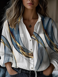 Women's Retro Print Loose Shirt Fashion Regular Fit Top