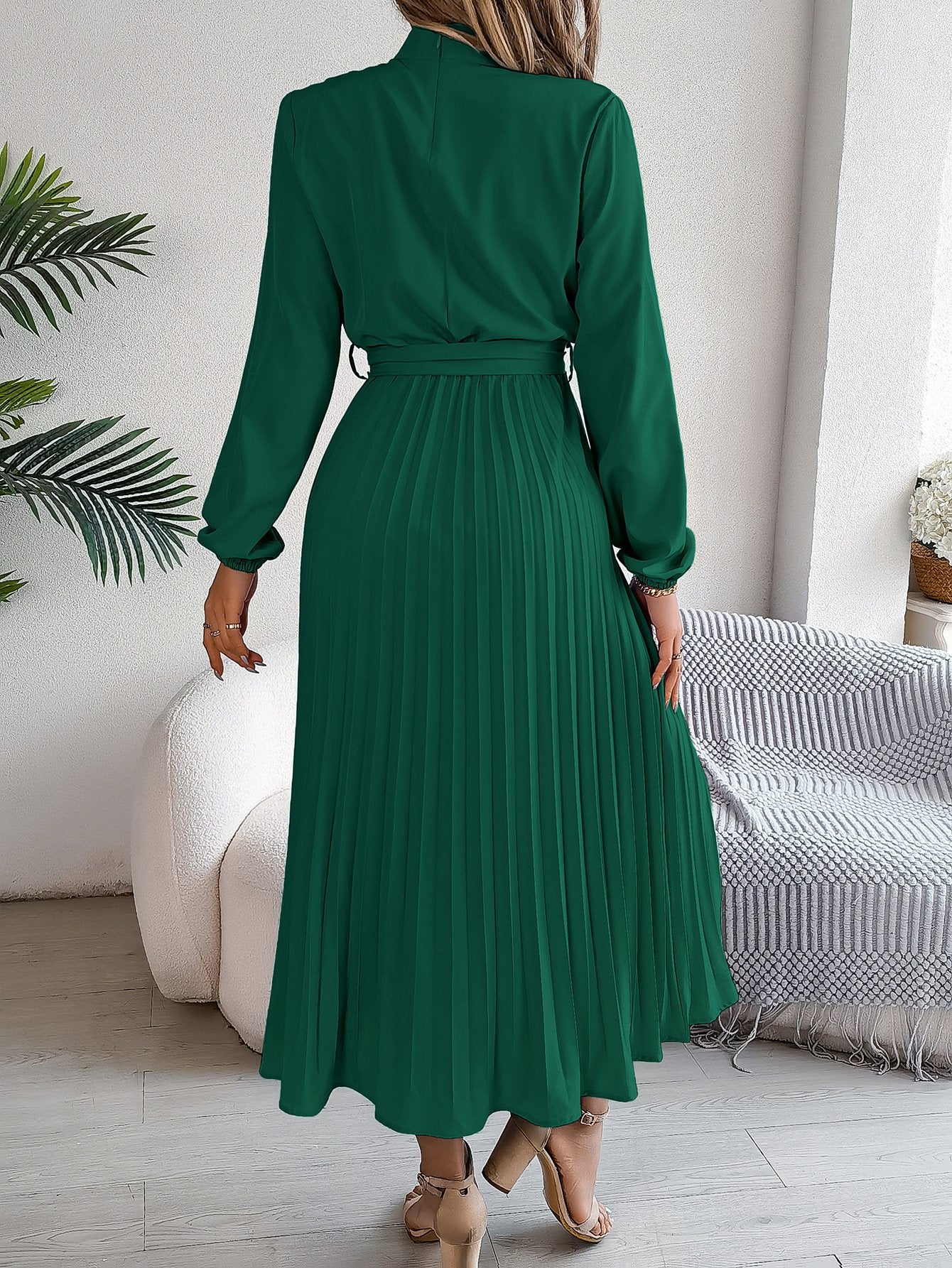 Women's Short Sleeve Summer Wine Red Plain Split Joint Stand Collar Daily Going Out Vintage Maxi A-Line Tank Dress