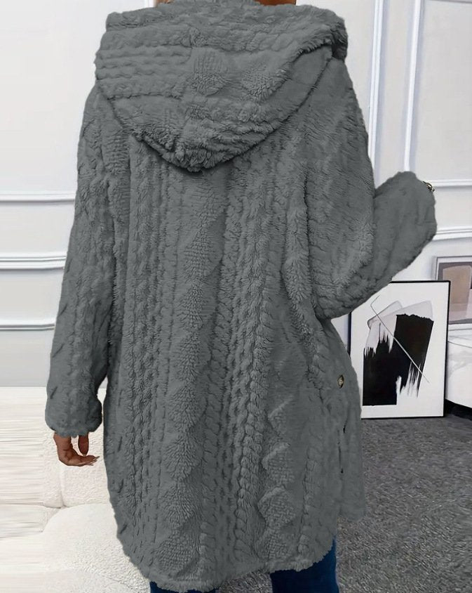 Casual Plain Fluff/Granular Fleece Fabric Teddy Jacket