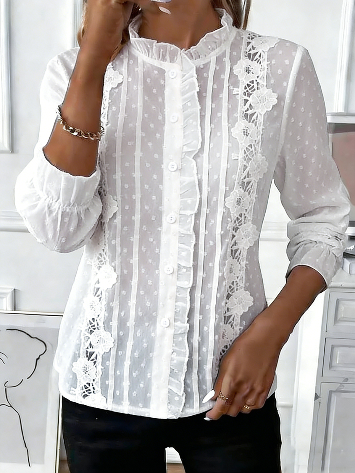 Plain Elegant Loose Shirt