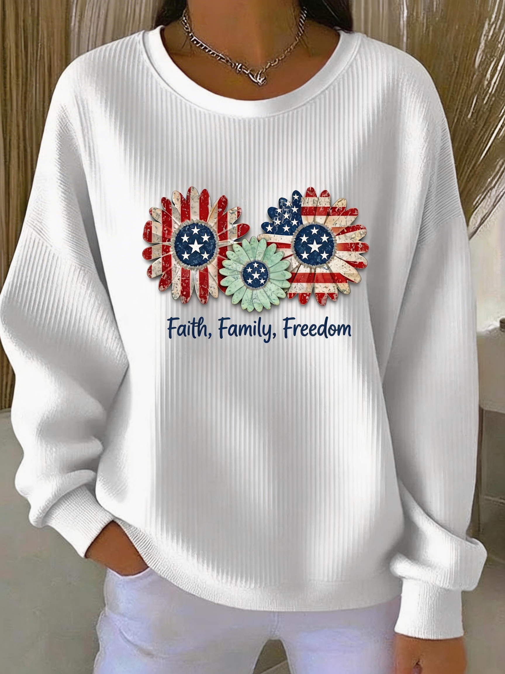 Vintage Crew Neck Floral Sweatshirt