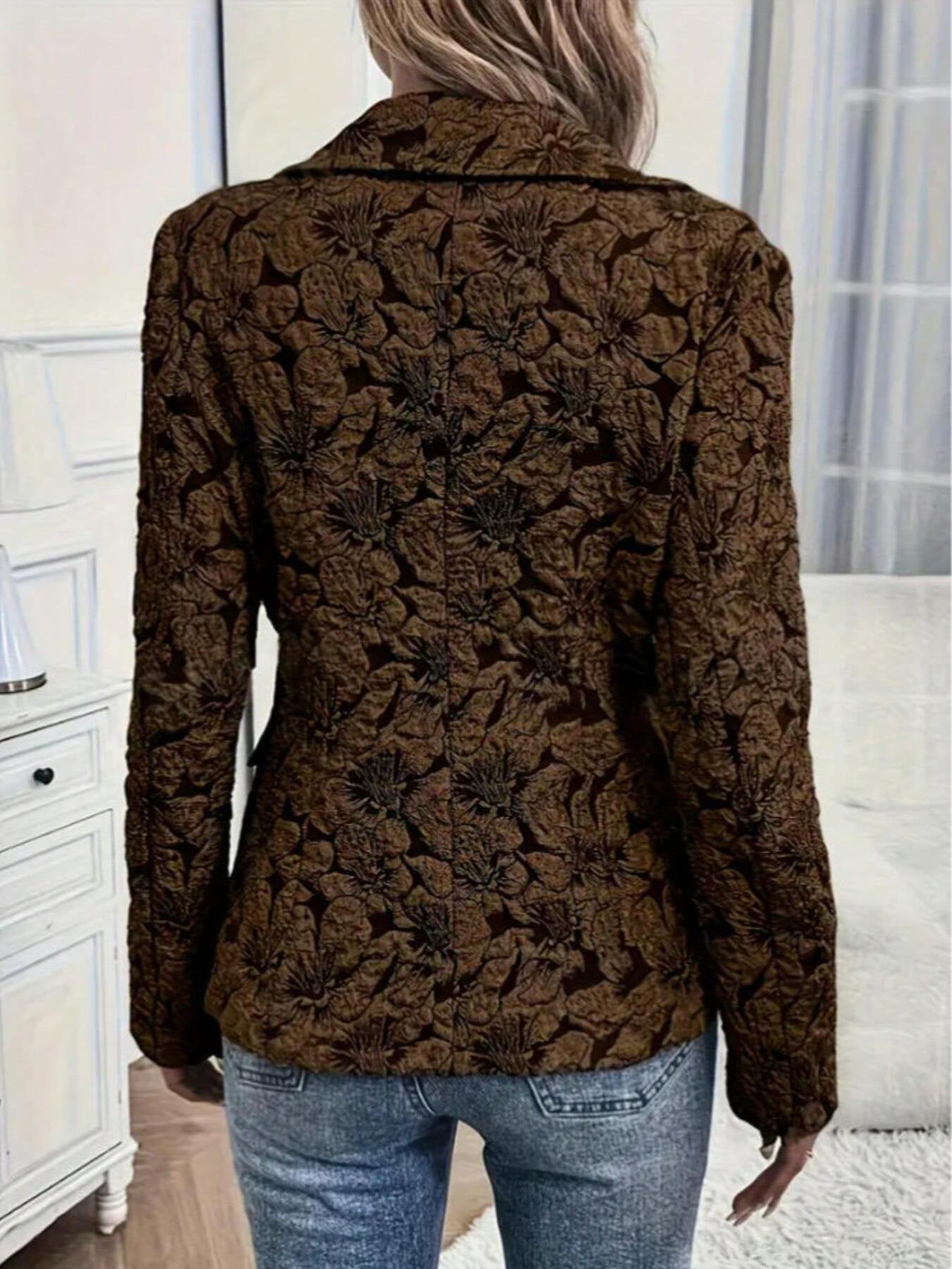 Printing Floral Regular Fit Vintage Slim-fit Printed Suit