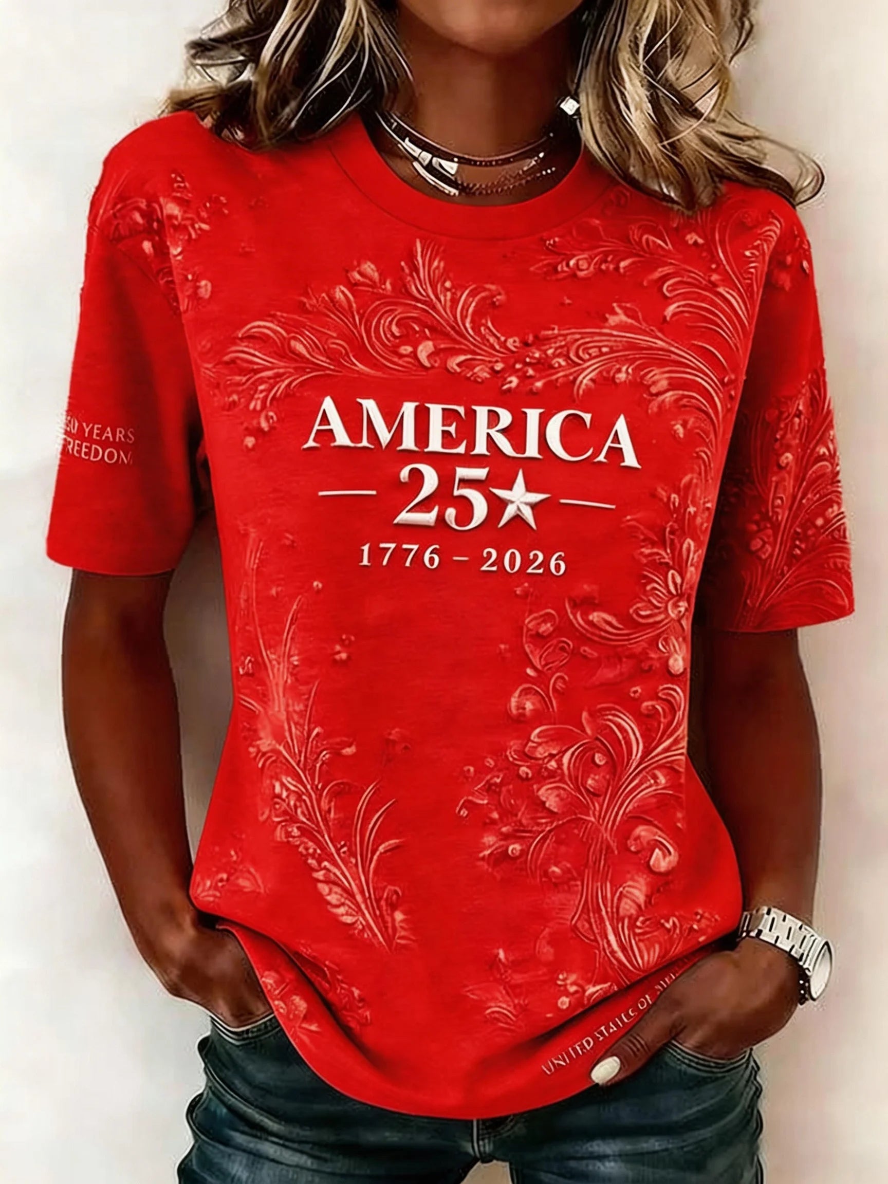 America 250th Anniversary Printed T-Shirt