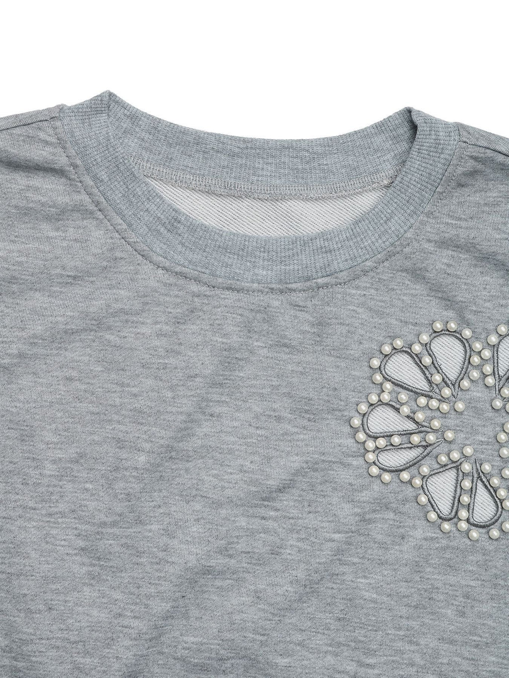 Crew Neck Cotton-Blend Casual Sweatshirt