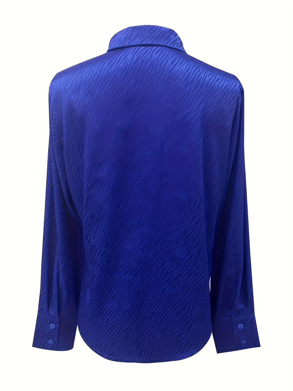Women's Elegant Satin Long Sleeve Shawl Collar Zebra Shirt