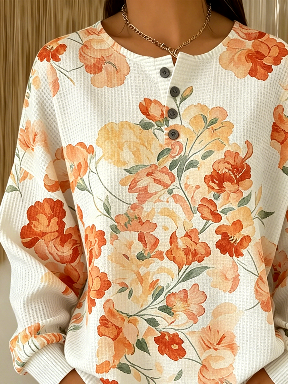 Floral Casual Loose Others Sweatshirt