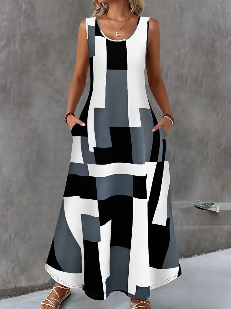 Loose Crew Neck Elegant Dress With No