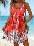 Abstract Print Casual U-Neck Summer Going Out Casual Dress