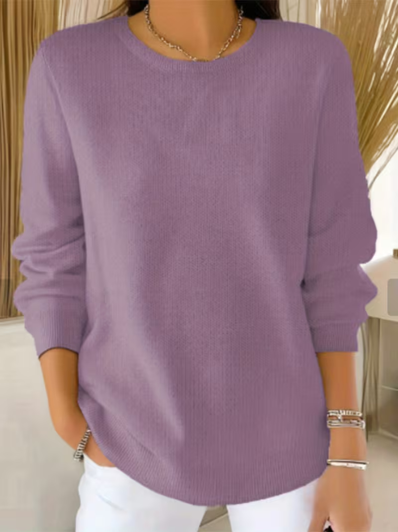 Simple Plain Crew Neck Sweater