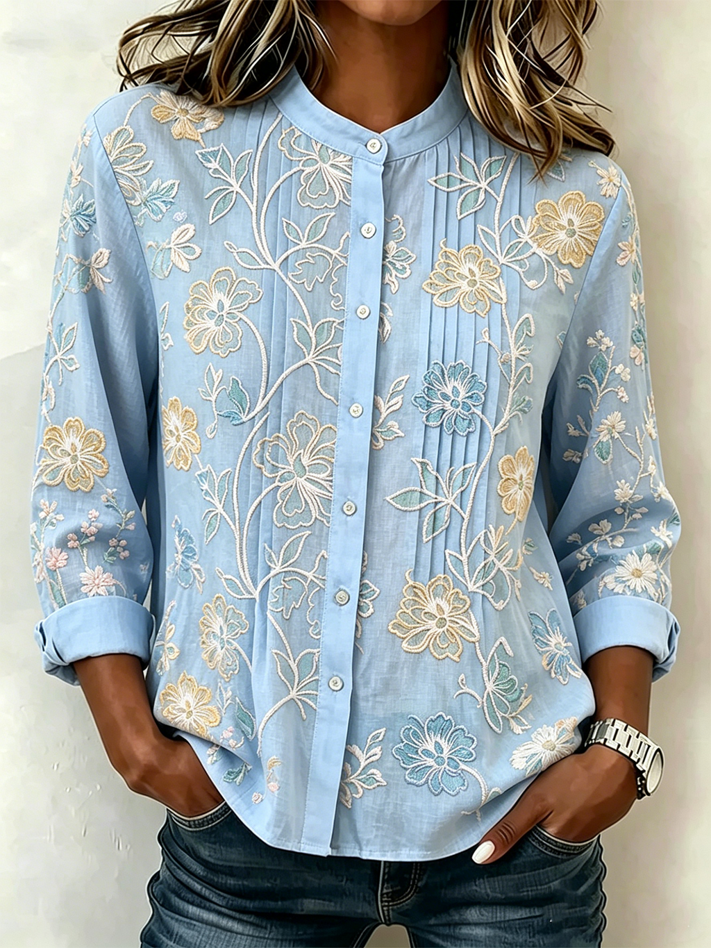 Ruched Elegant Others Linen Blend Shirt