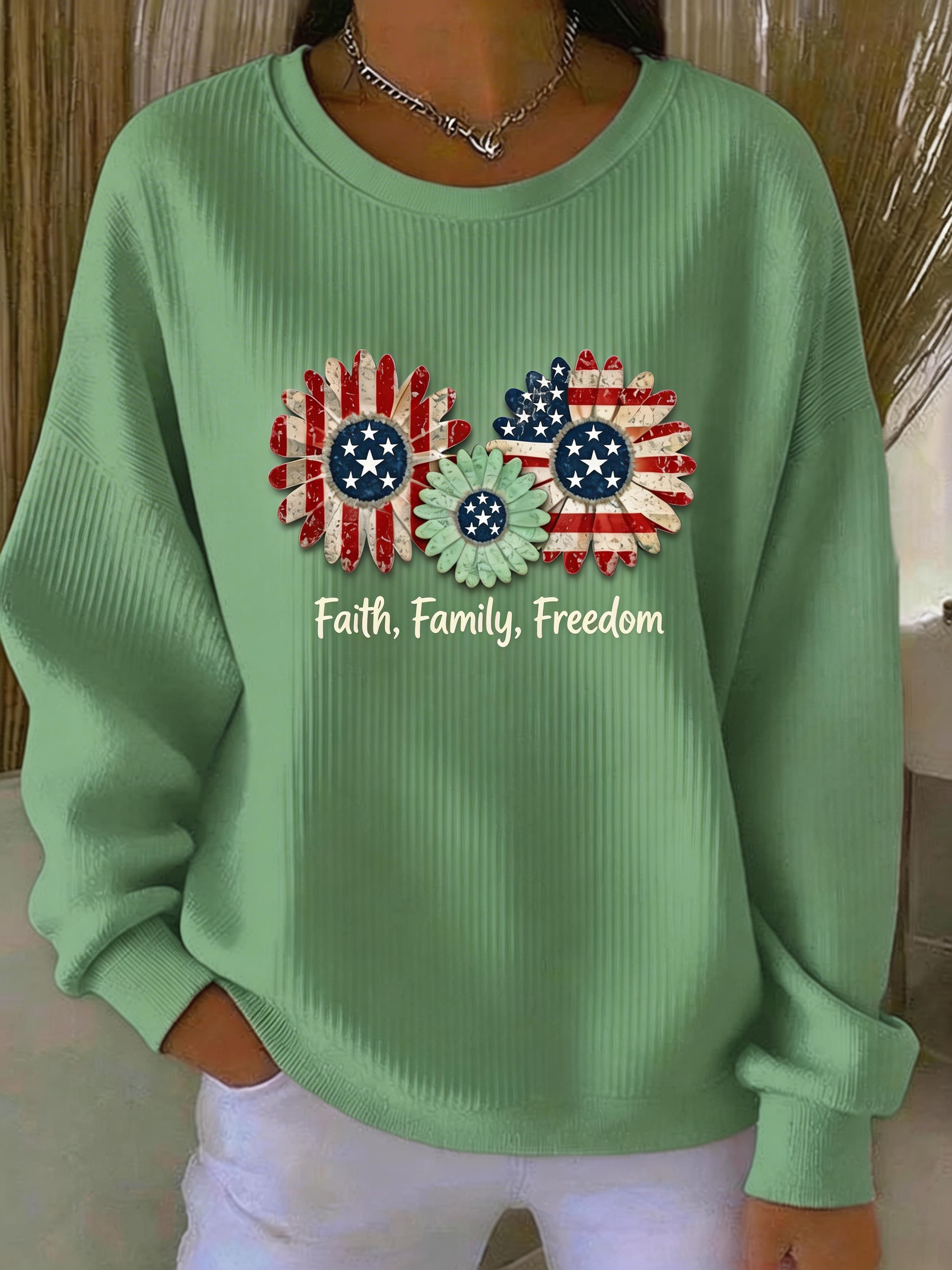 Vintage Crew Neck Floral Sweatshirt