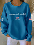 Letter Pattern Loose Crew Neck Casual Sweatshirt