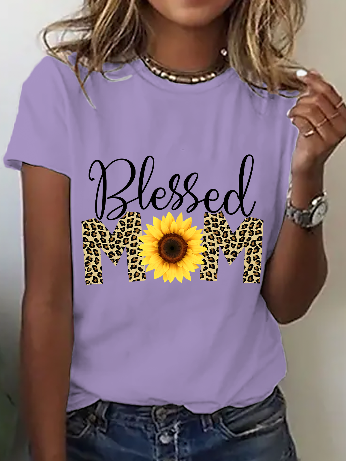 Blessed Mom Happy Mother's Day Cotton T-Shirt