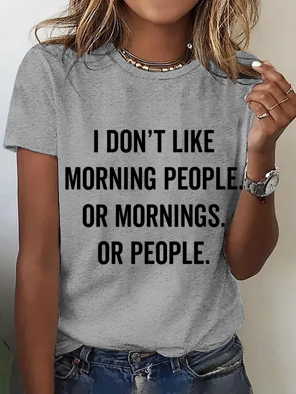 I Don't Like Morning People Or Mornings Or People Art Print Print T-Shirt
