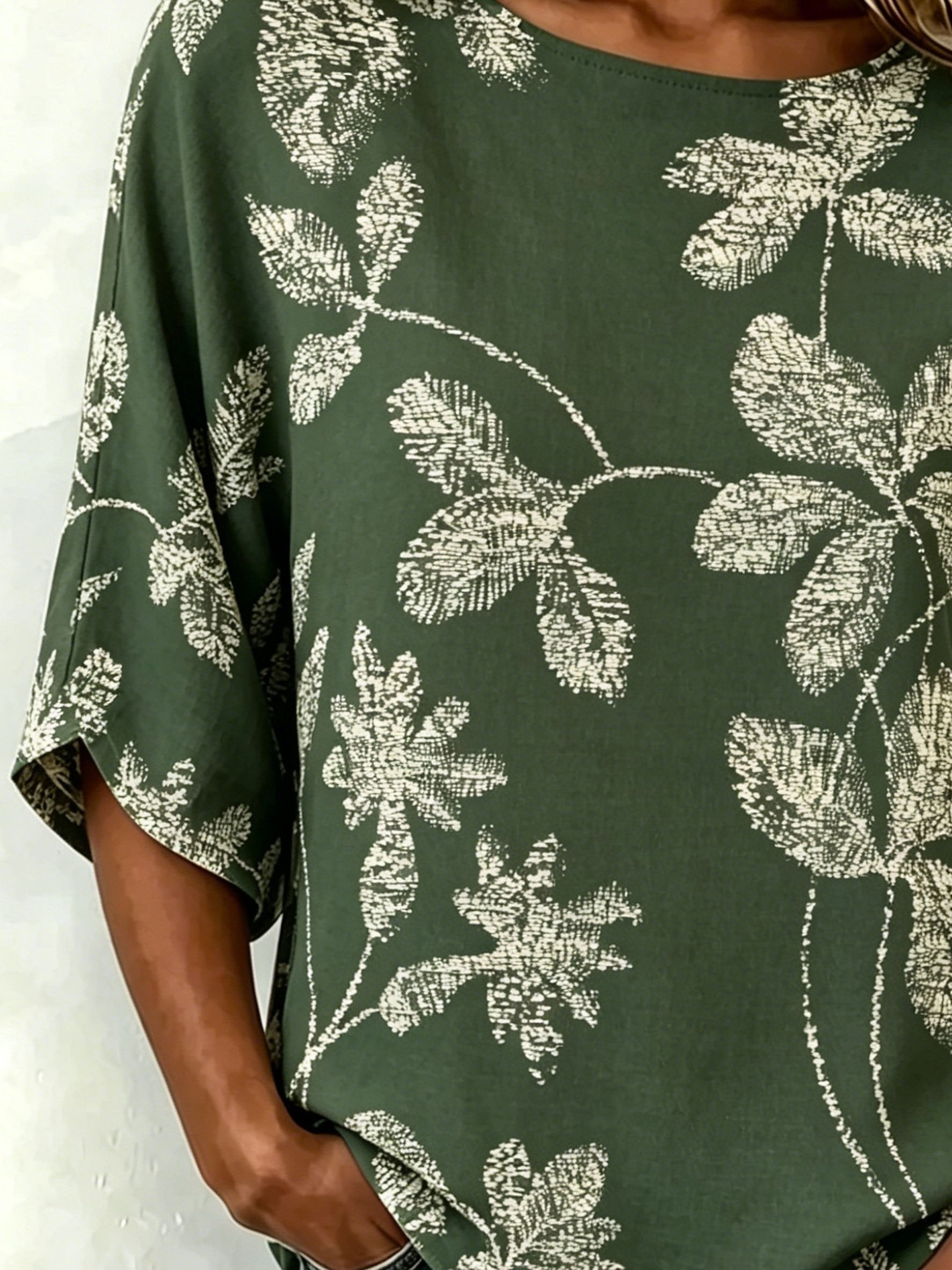 Cotton And Linen Floral Vintage Loose Casual Top