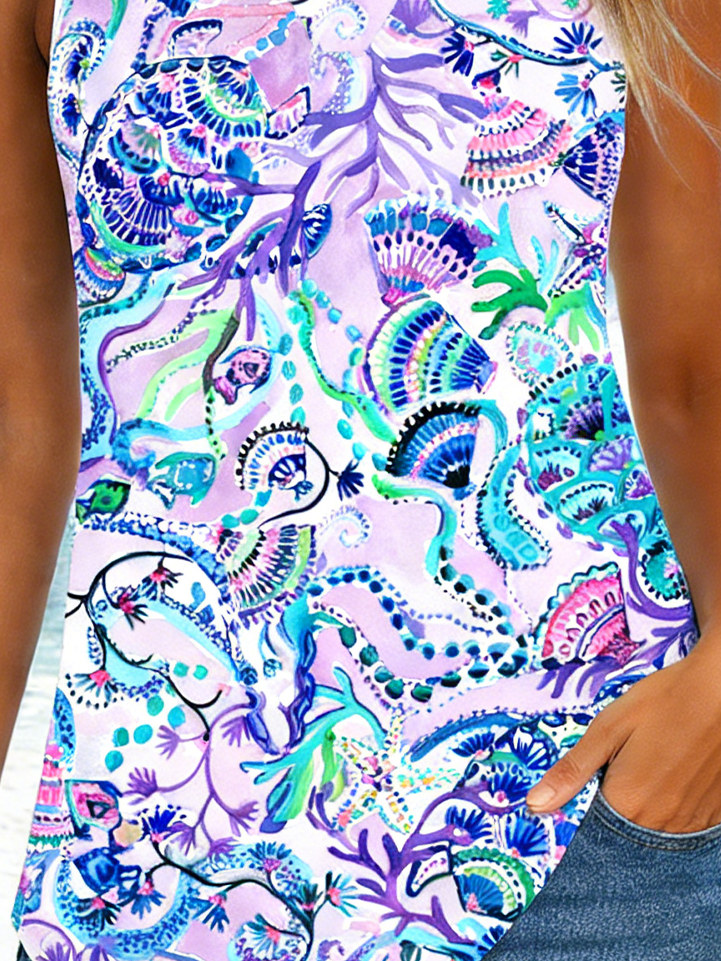 Loose Casual V Neck Tank Top
