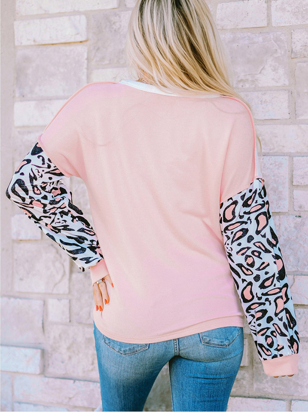 Leopard V Neck Loose Casual Blouse