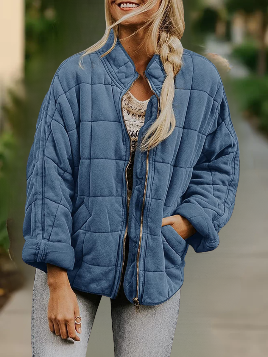 Lady Romance Stand Collar Loose Cotton-Padded jacket