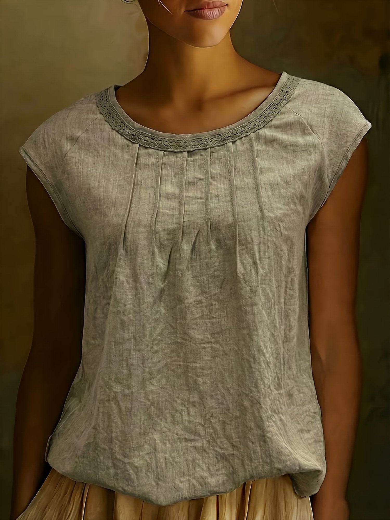 Casual Plain Crew Neck Blouse