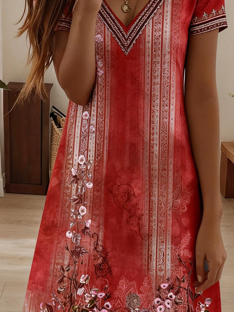 Elegant Gradient Pattern Dress With No