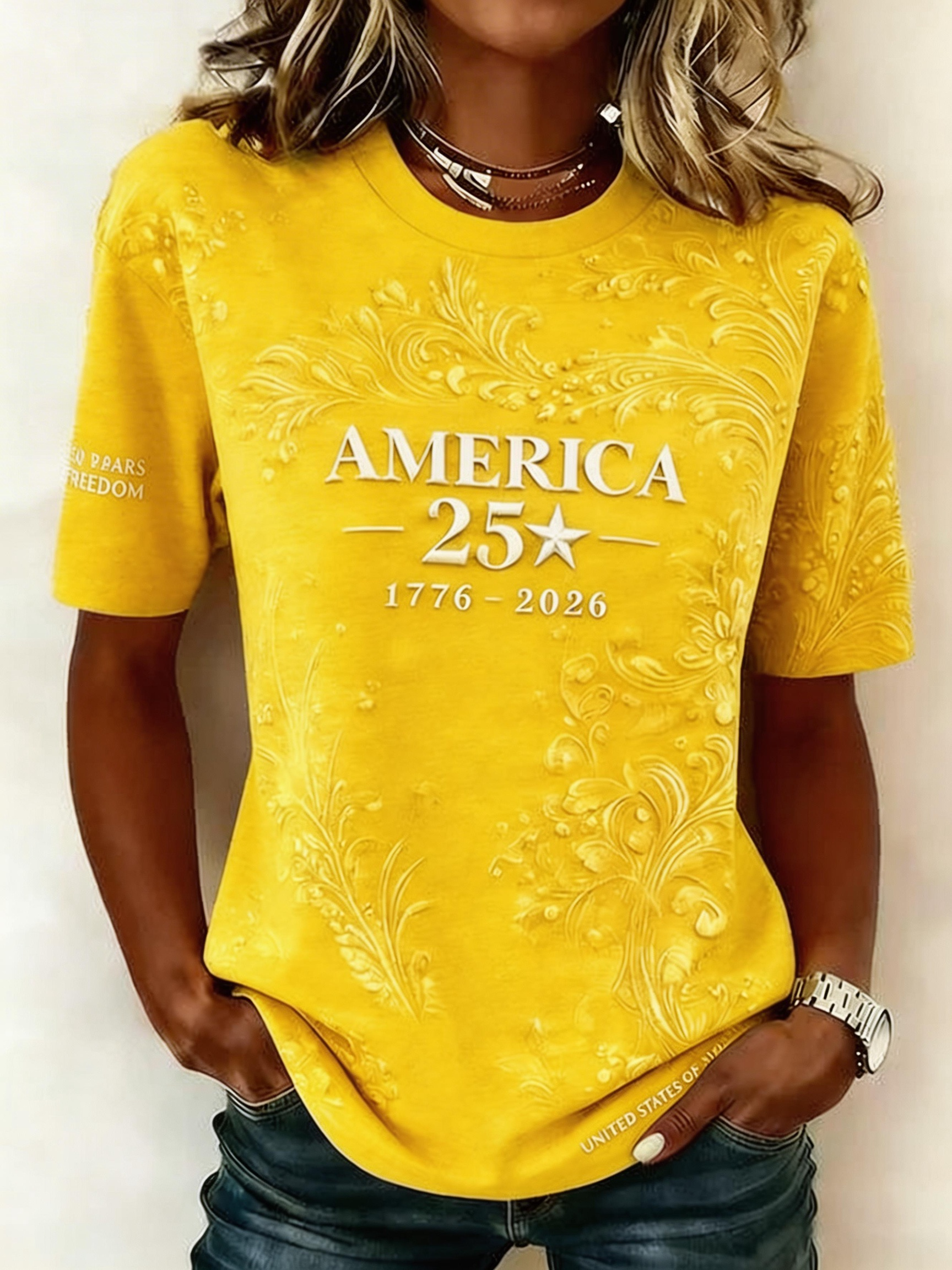 America 250th Anniversary Printed T-Shirt