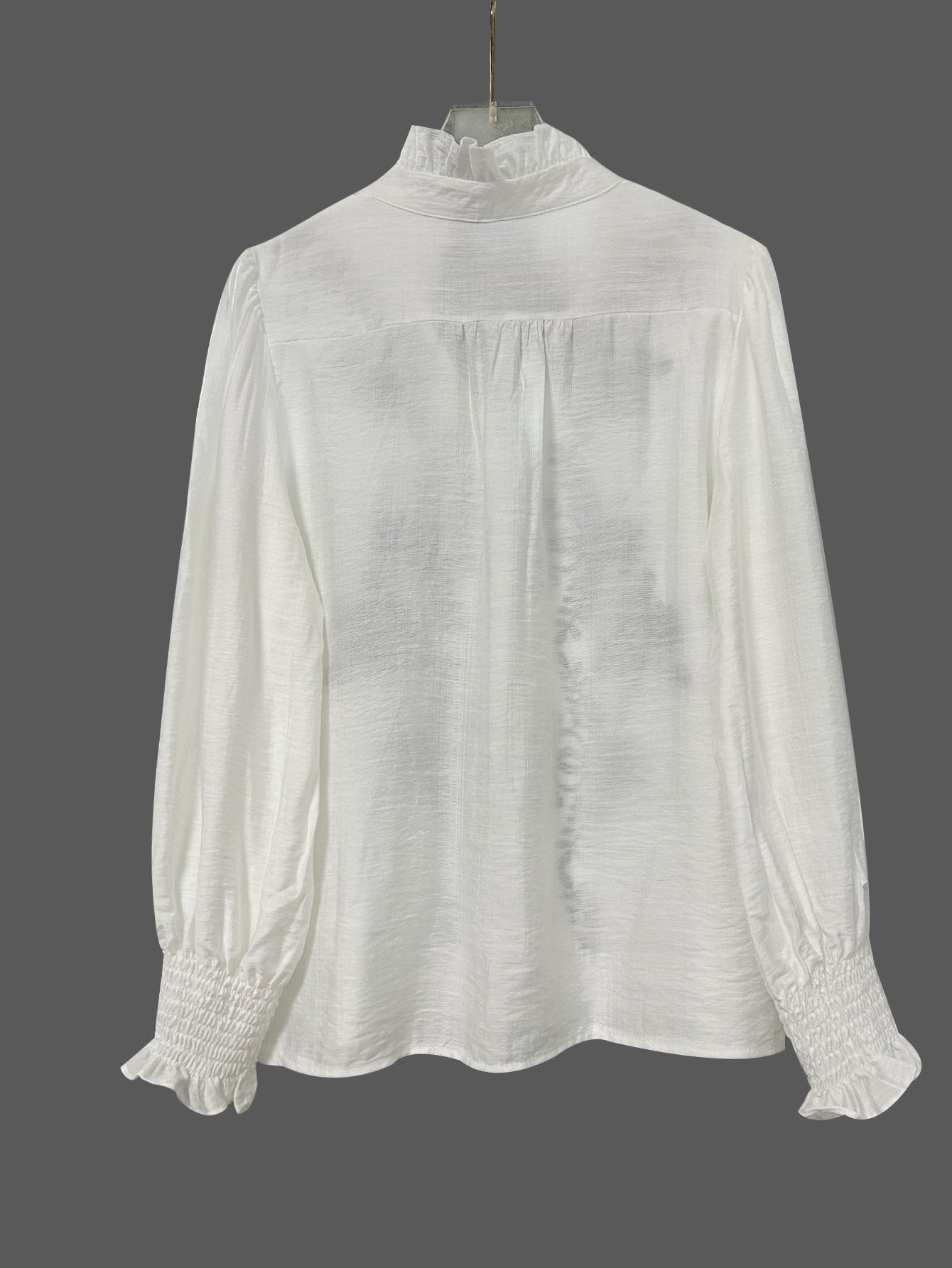 Loose Elegant Cotton-Blend Embroidery Patterns Shirt