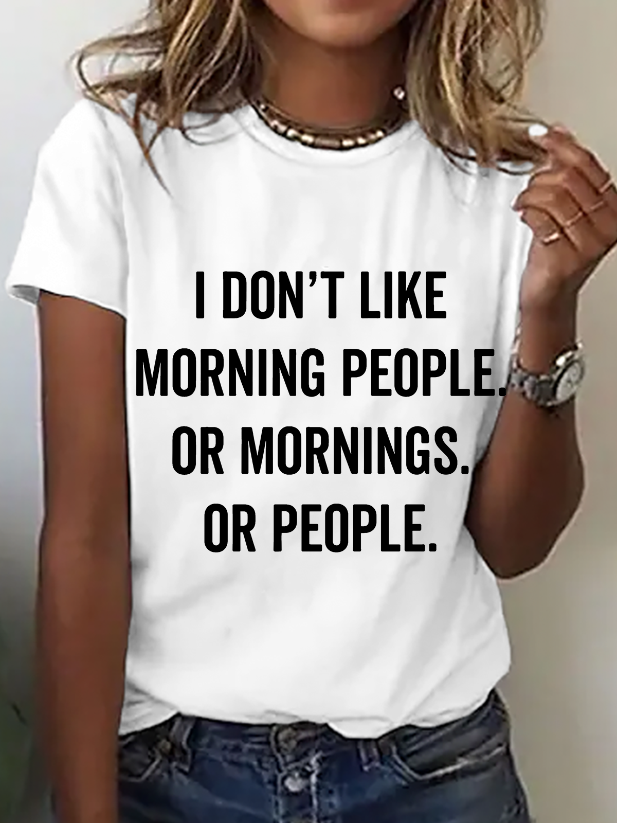 I Don't Like Morning People Or Mornings Or People Art Print Print T-Shirt